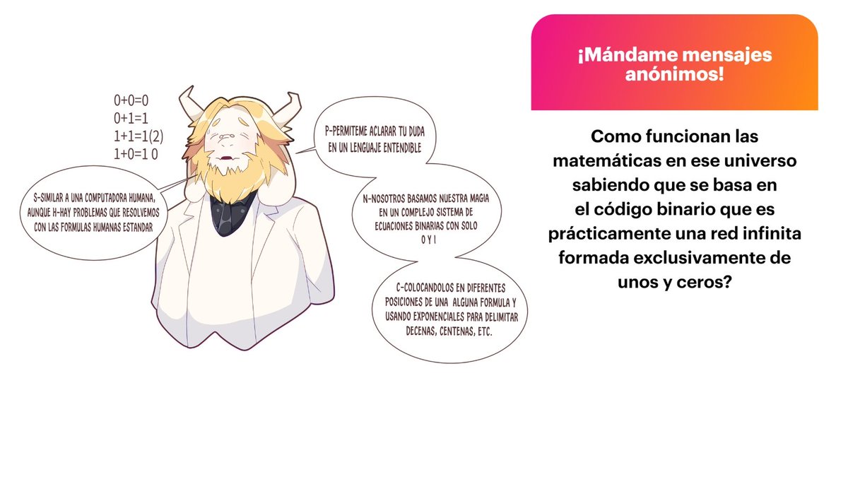 Underweb_Au's tweet image. Resumen, ellos pelean usando matemáticas de codigo binario y pueden usar el (1+ 1= 2 ) normal. Ellos propusieron la relatividad espacio-temporal cuando la humanidad se golpeaba con palos y rocas. 
#Underweb #undertaleAU #qr