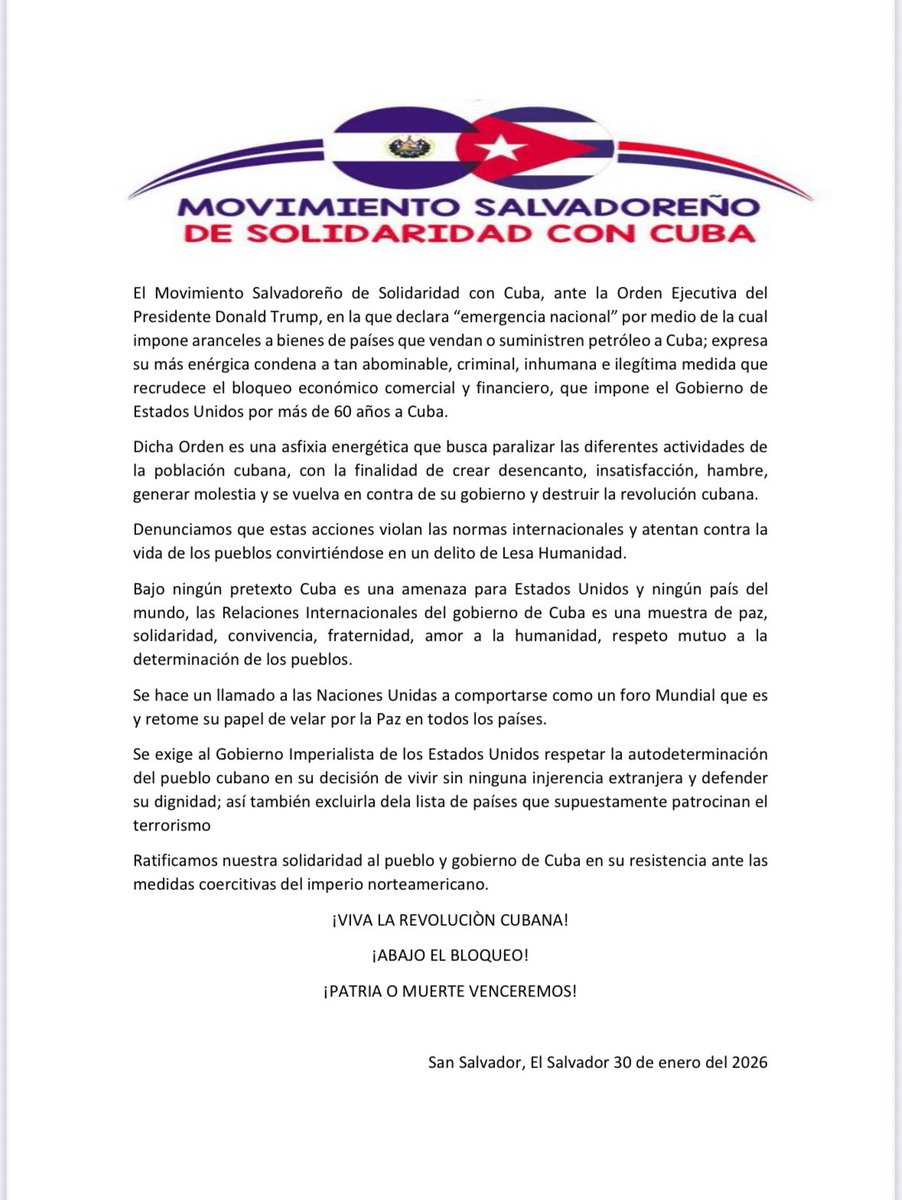 MSVCUBA26's tweet image. Ante la nueva agresión criminal del presidente @realDonaldTrump contra el pueblo de #Cuba @DiazCanelB