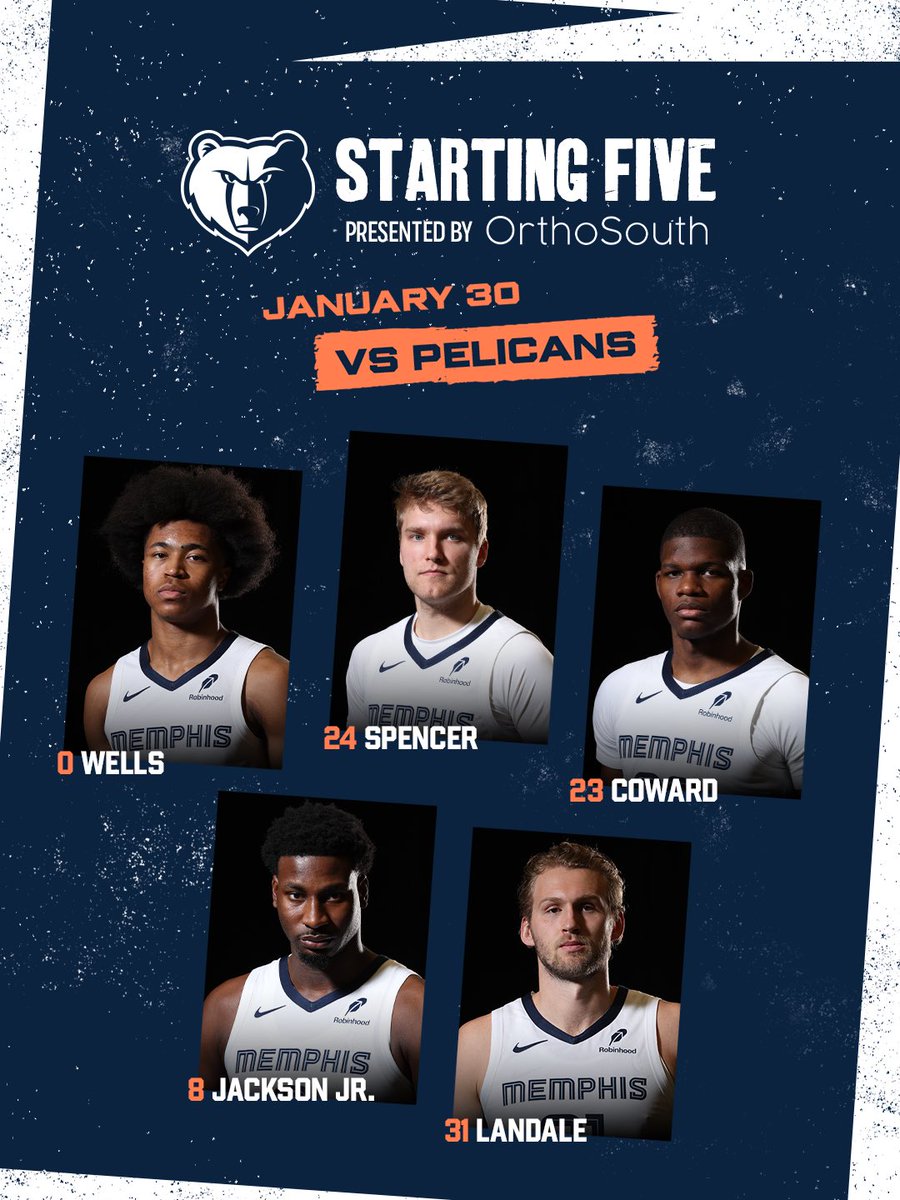 Starting Five in NOLA ⤵️
📺 @FDSN_Grizzlies