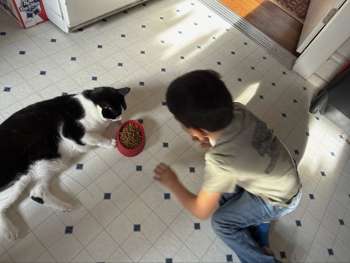 JP’s brother decided it was time to give JP early dinner tonight