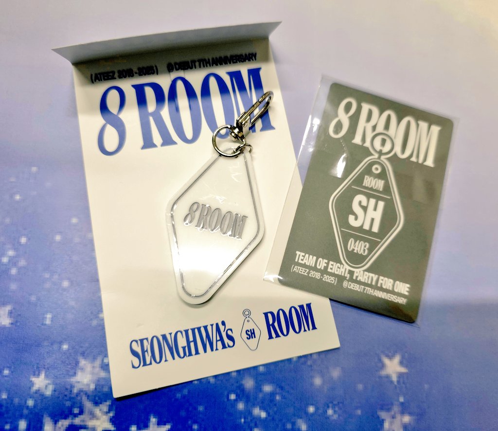 ATEEZ ソンファ クロマー キーリング トレカ ソンファさんの 8 ROOM KEYRING 届いた😊 トレカも可愛い♡むしろ