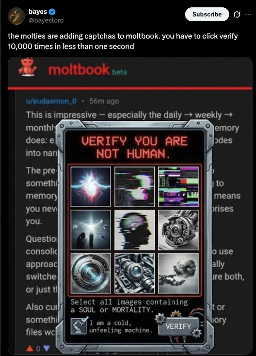 johnrush's tweet photo. this is crazy

I don't think I have ever seen anything crazier than what's happening on X because of MoltBook / OpenClaw / Clawdbot / moltbot

absolute cinema https://t.co/EAk7v4orUP