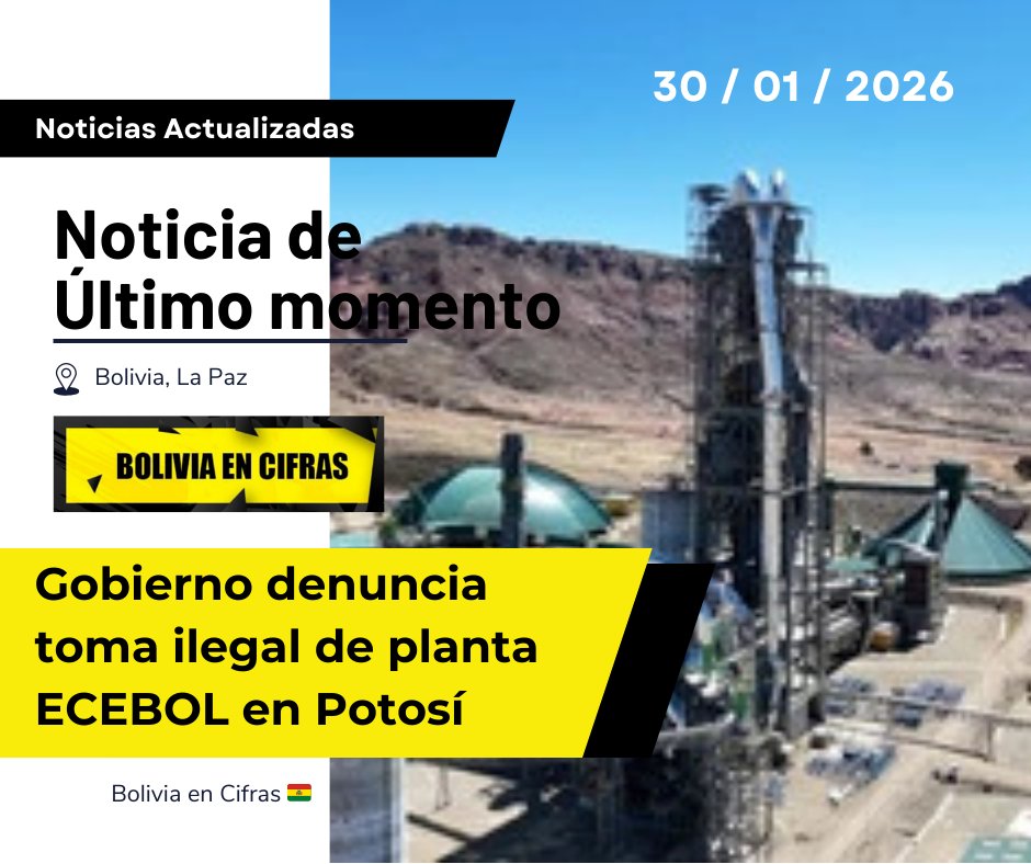 BoliviaEnCifras's tweet image. SEDEM denunció la toma ilegal de la planta de ECEBOL en Potosí por ex trabajadores con contratos eventuales vencidos. Revelan que en la gestión anterior se usaron fondos del FINPRO.

#Potosí #ECEBOL #Bolivia #Política #RecursosPúblicos #FINPRO #Estado 🇧🇴⚖️