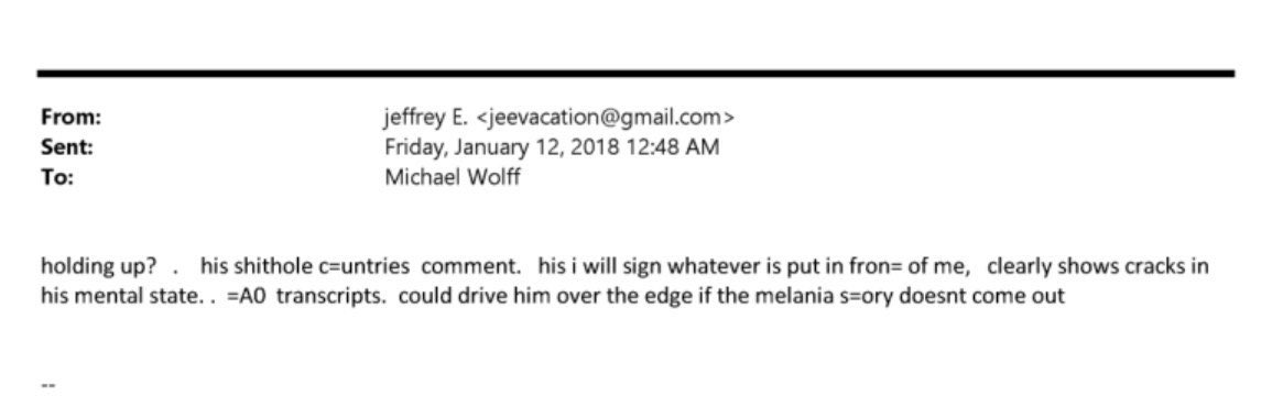 En un correo electrónico a Michael Wolff, Jeffrey Epstein hizo referencia a lo que llamó el “talón de Aquiles” de Donald Trump, señalando a Melania Trump y las discusiones en torno al momento de una supuesta relación con una estrella porno en relación con el nacimiento de Barron