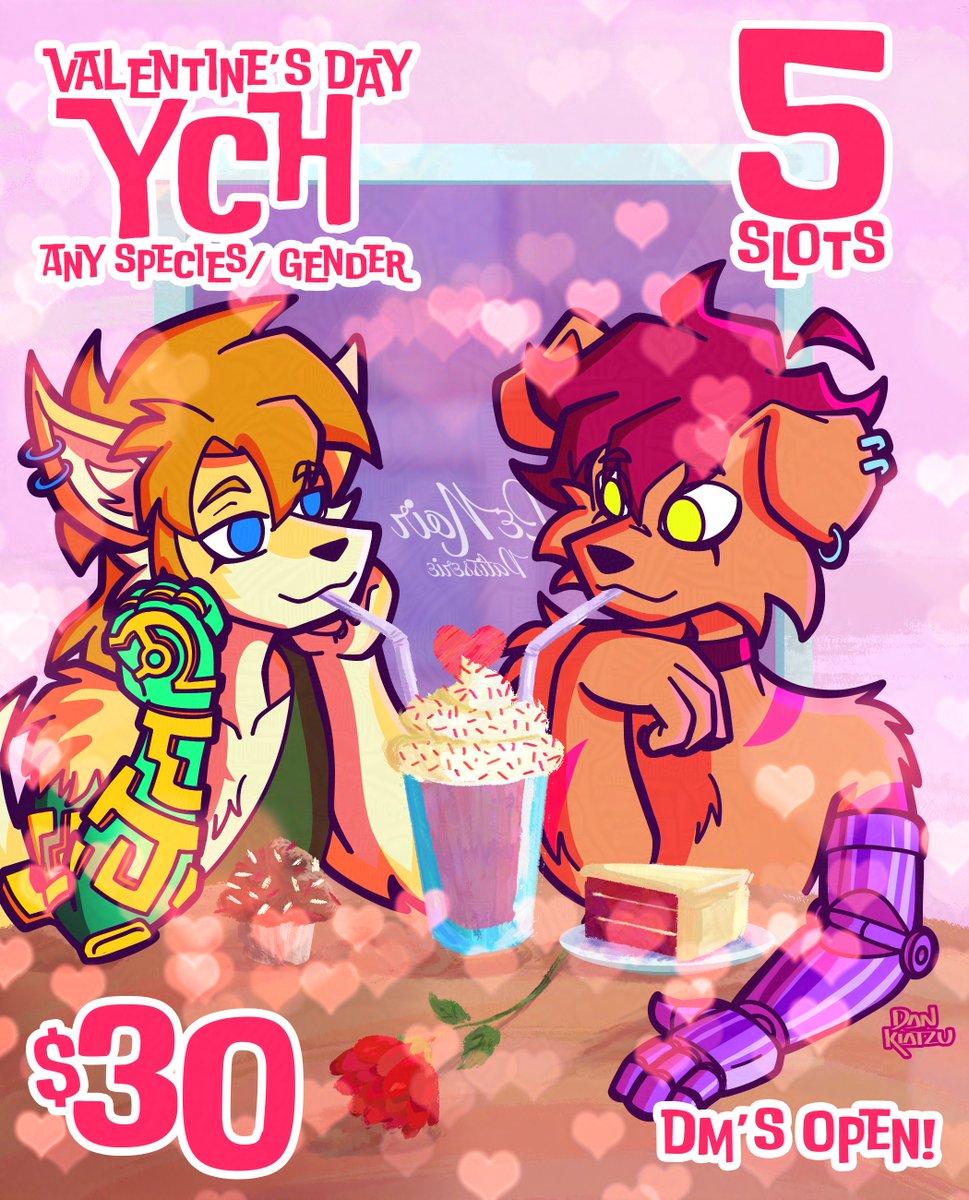 Get in the mood for Valentine's day with your loved ones ;3 Save your slot before it's too late! DM me if you're interested

#furryart #furry #fursona #digitalart #anthro #furryartist #art #drawing #furryfandom #FurryYCH