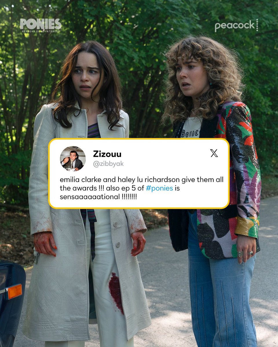 peacock's tweet image. These spies are taking names and stealing hearts.

#PONIES is streaming on Peacock.