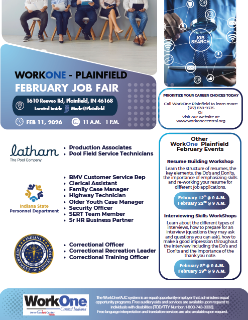 Plainfield Job fair.  Check it out!