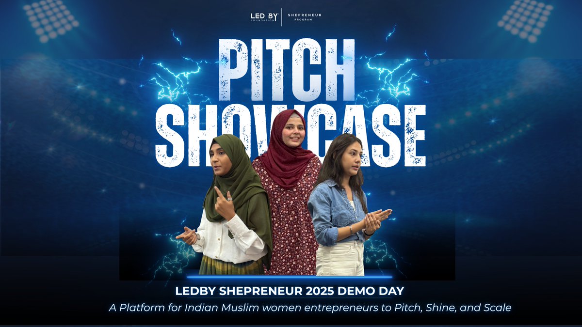 10 Indian Muslim women entrepreneurs are pitching bold ideas, sharing resilient journeys, and claiming their space through the LedBy Shepreneurs Pitch Showcase, representing their businesses. 

Meet the next wave, live in action here: youtu.be/OFolfIvfgrc?si…