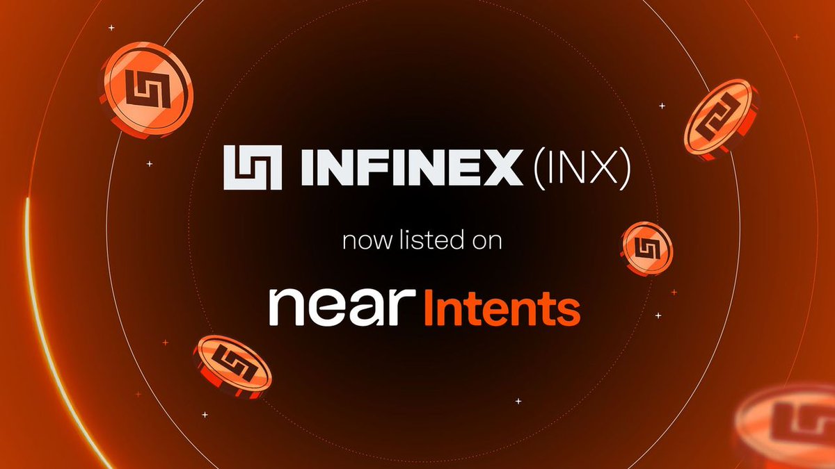 Infinex Token (INX) is now listed and trading on NEAR Intents.

INX will also be available soon across multiple apps powered by the NEAR Intents 1-Click Swap API, expanding liquidity across the ecosystem.