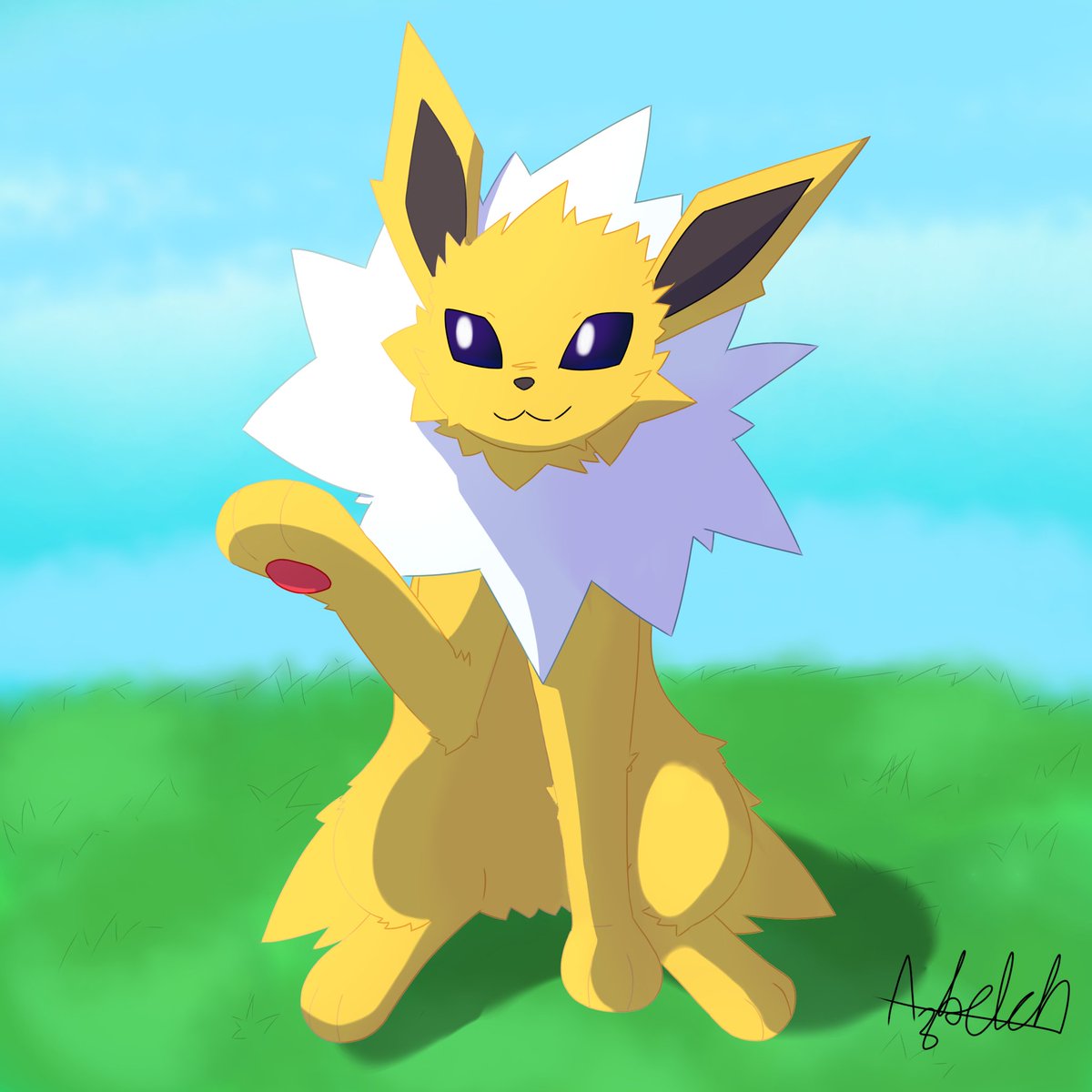 Dibujo de la criatura 
Buenas tardes o noches (o días xd)

#Pokemon #Jolteon