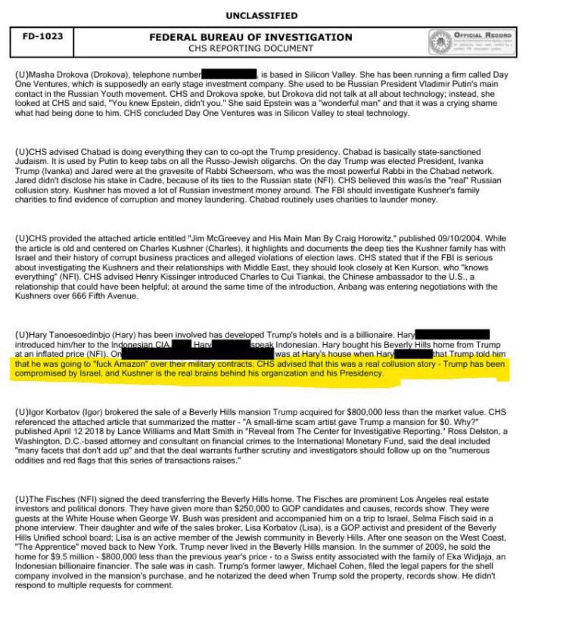 AdameMedia's tweet image. 🚨 🇺🇸 🇮🇱 FBI REPORT: TRUMP IS COMPROMISED BY ISRAEL

A declassified FBI report says FBI informants believe Trump is compromised by Israel, and that his Jewish Zionist son-in-law JARED KUSHER was the real power behind the presidency.