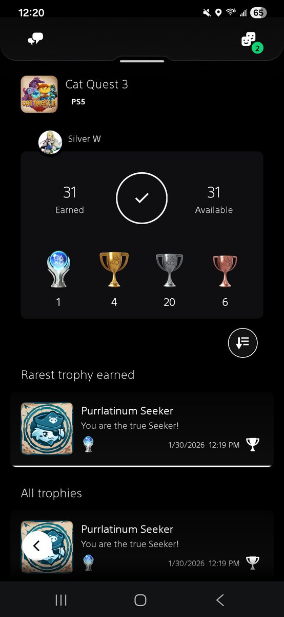 HolyOrderSeifer's tweet photo. Platinum #90
#CatQuest3
@TheGentlebros cooked with this game. Have not played 1 or 2 but I am def curious to play those now. Once I came across the right items I went with the "Wolverine" build. I was laying the smacked down with "Perrserker Barrage" lol
Fun game indeed https://t.co/yH28dO2lkB