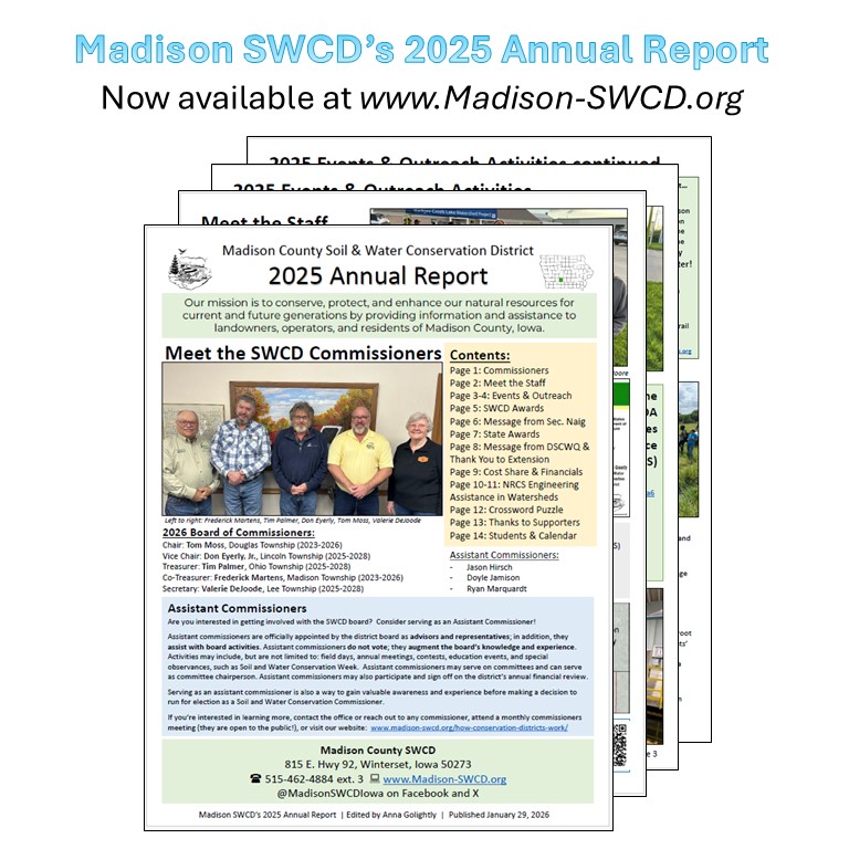 Check out Madison SWCD's 2025 Annual Report!  

Some of the highlights include awards, events, recognition of supporters, and even a crossword puzzle 😉

madison-swcd.org/uncategorized/…