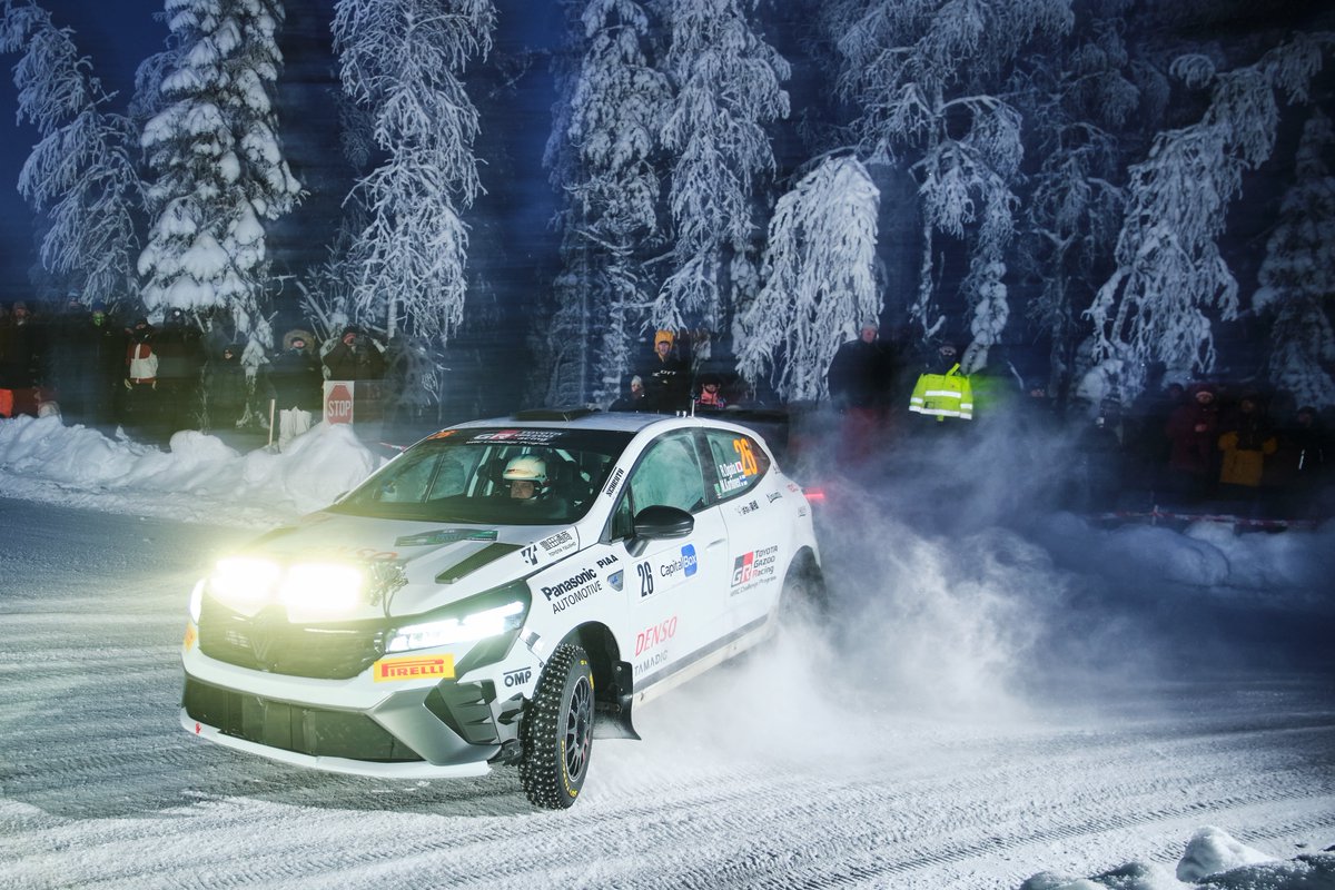 TGR_WRC_NextGen's tweet image. Day one done in the Arctic 🥶✅ 

Jaspar runs P6 in SM1 while Rio leads the way in SM2 👏 Great kilometres gained for all six crews with even more to come 🙌

#ToyotaGAZOORacing #ChallengeProgram #ArcticRally