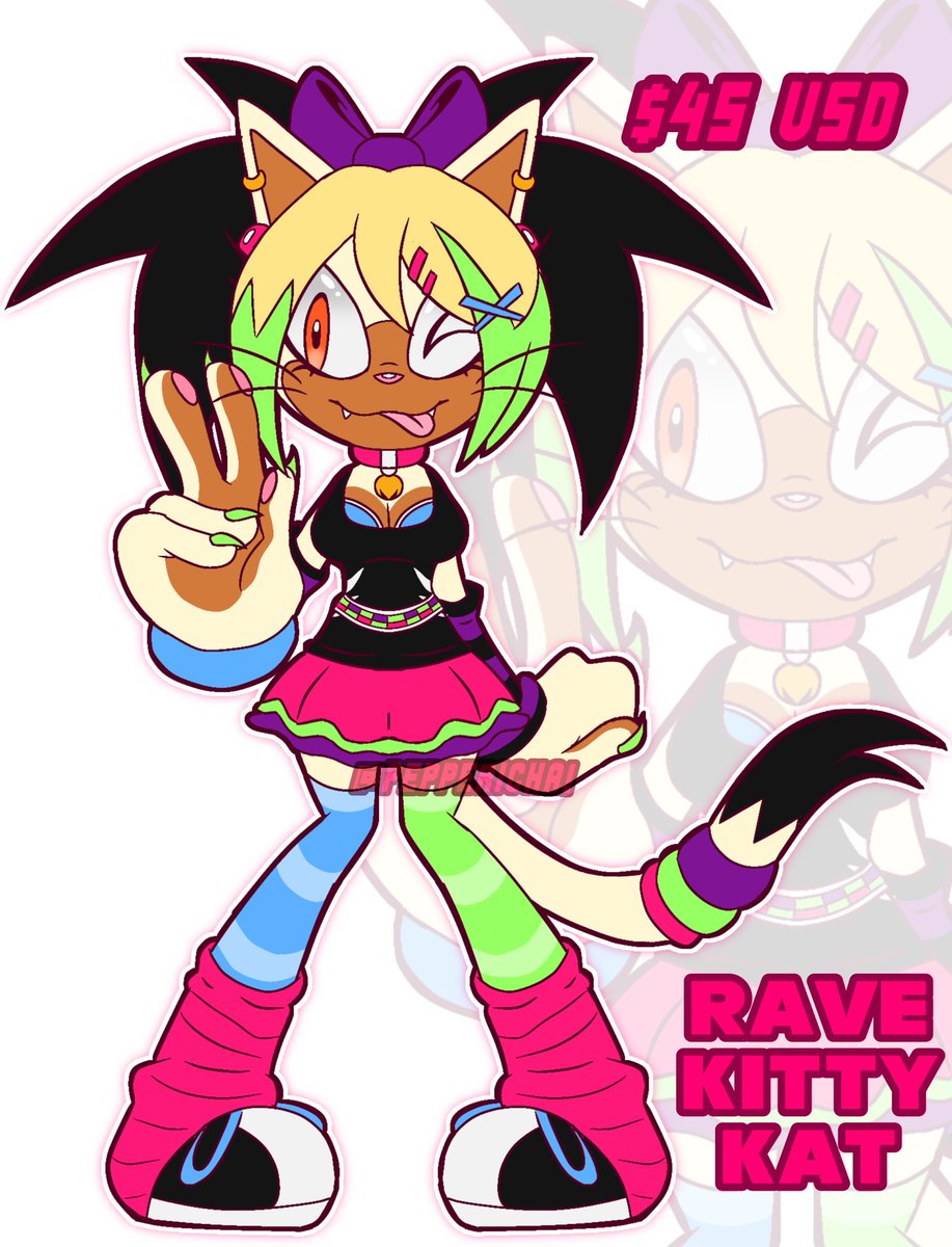 New adopt I made for fun + Rave Kitty price has now lowered ❤️ 

My DMs are open if interested! + P@ypal Only <3