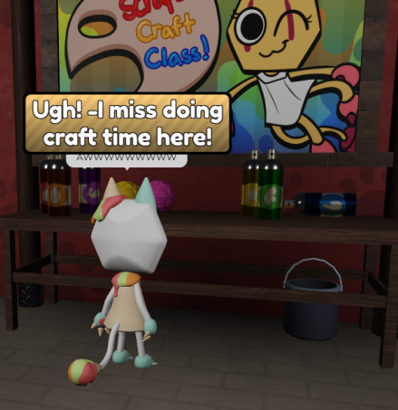 SCRAPS HAS DIALOGUE WHEN YOU VISIT HER PART OF THE MAP????????? DOES BRUSHA SAY SOMETHING WHEN SHES IN HER ART EXHIBIT???? DOES TISHA????