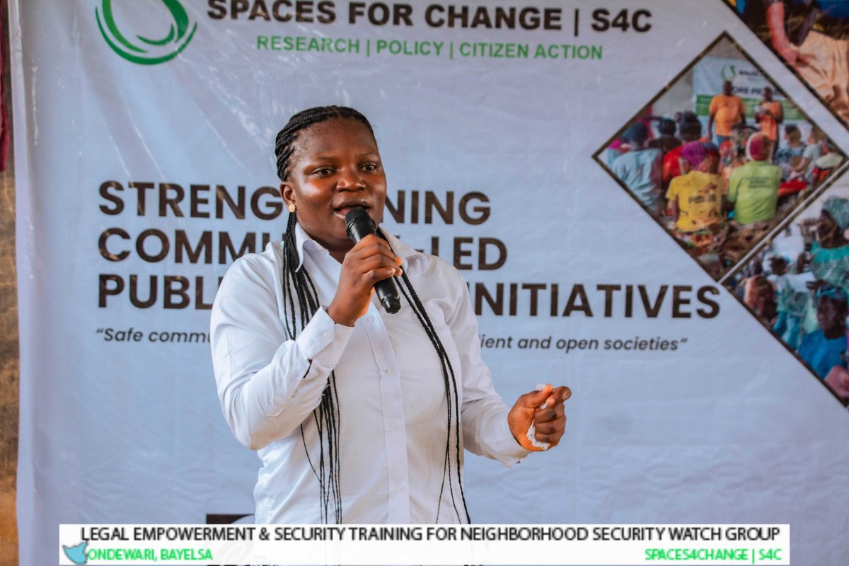 Dataphyte's tweet photo. On Day 2 of the Legal Empowerment Training for the Neighbourhood Security Watch, Dataphyte facilitated a session on community mobilisation and peace communication at Ondewari Community, Bayelsa State, within the context of community safety.

The session, led by Dataphyte’s Program Officer, Funmilayo Babatunde (@oyedunbabs), equipped participants with practical peace communication strategies for mobilising community support to achieve specific safety goals.

Emphasis was placed on the importance of inclusive community mobilisation, ensuring that all groups within the community are engaged in addressing security concerns. Participants were encouraged to adopt a co-creation approach, where decisions on community safety are made collectively by all stakeholders rather than by a faction of tye community.  

She highlighted that this approach shifts decision-making power to the community, promotes knowledge sharing, and ensures that those most affected by a specific issue are involved in developing solutions.

#DataforDevelopment #Data #Security #PeaceCommunication #PublicSafety