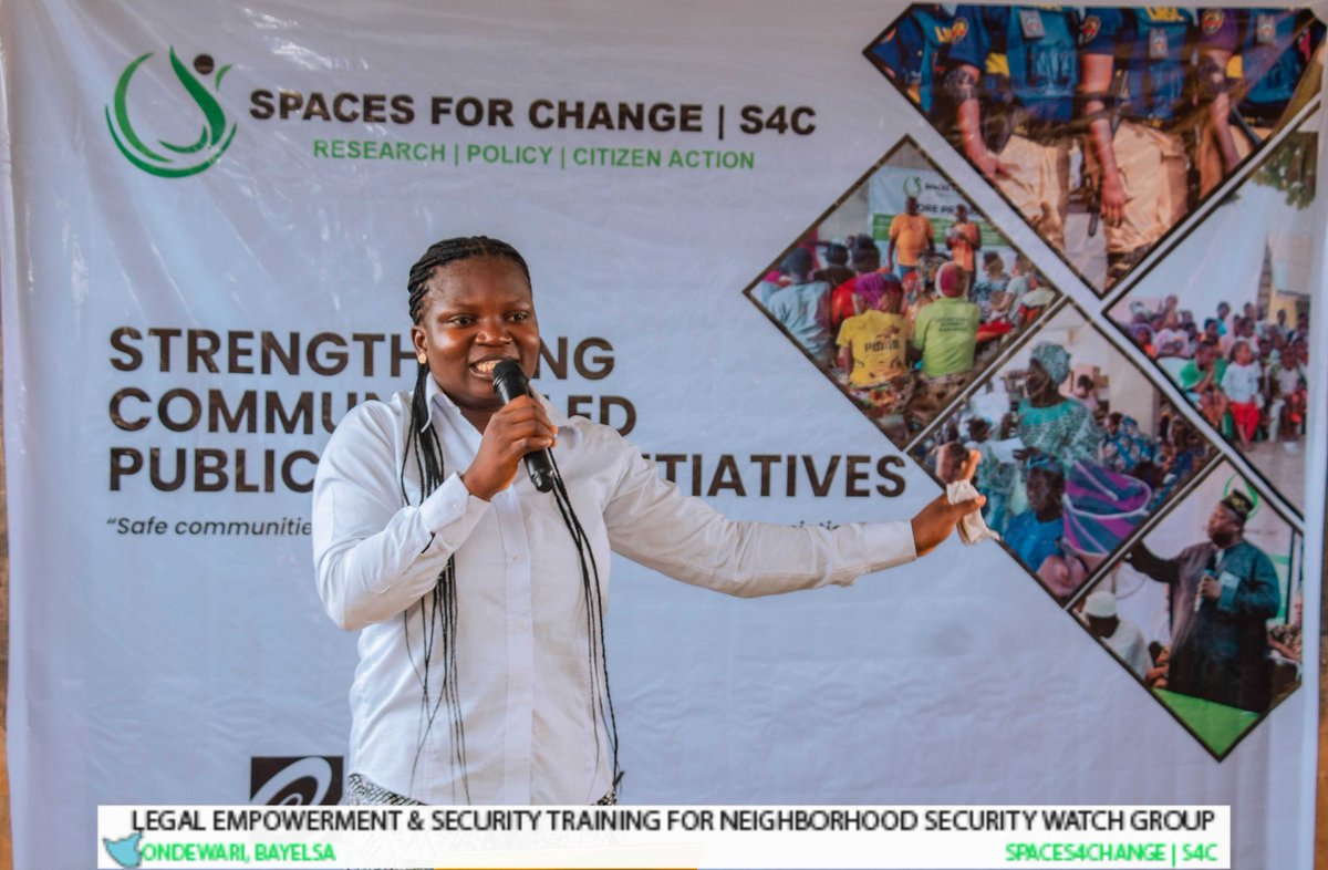 Dataphyte's tweet photo. On Day 2 of the Legal Empowerment Training for the Neighbourhood Security Watch, Dataphyte facilitated a session on community mobilisation and peace communication at Ondewari Community, Bayelsa State, within the context of community safety.

The session, led by Dataphyte’s Program Officer, Funmilayo Babatunde (@oyedunbabs), equipped participants with practical peace communication strategies for mobilising community support to achieve specific safety goals.

Emphasis was placed on the importance of inclusive community mobilisation, ensuring that all groups within the community are engaged in addressing security concerns. Participants were encouraged to adopt a co-creation approach, where decisions on community safety are made collectively by all stakeholders rather than by a faction of tye community.  

She highlighted that this approach shifts decision-making power to the community, promotes knowledge sharing, and ensures that those most affected by a specific issue are involved in developing solutions.

#DataforDevelopment #Data #Security #PeaceCommunication #PublicSafety