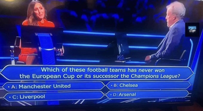 The million pound question on Who Wants to Be a Millionaire?

Any ideas?🤔