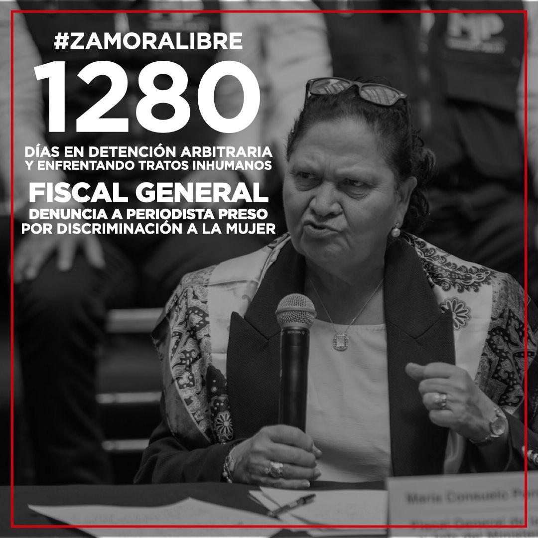 jczamora's tweet photo. #ALERTA: Ayer se notificó que Consuelo Porras (@FiscalGeneralGT), como ciudadana y a través de la Fiscalía de la Mujer, denunció por discriminación a mi papá, el periodista #JoseRubénZamora, detenido arbitrariamente desde hace más de 1280 días. En una audiencia unilateral se fijó la primera declaración para el 30 de abril. #ZamoraLibre