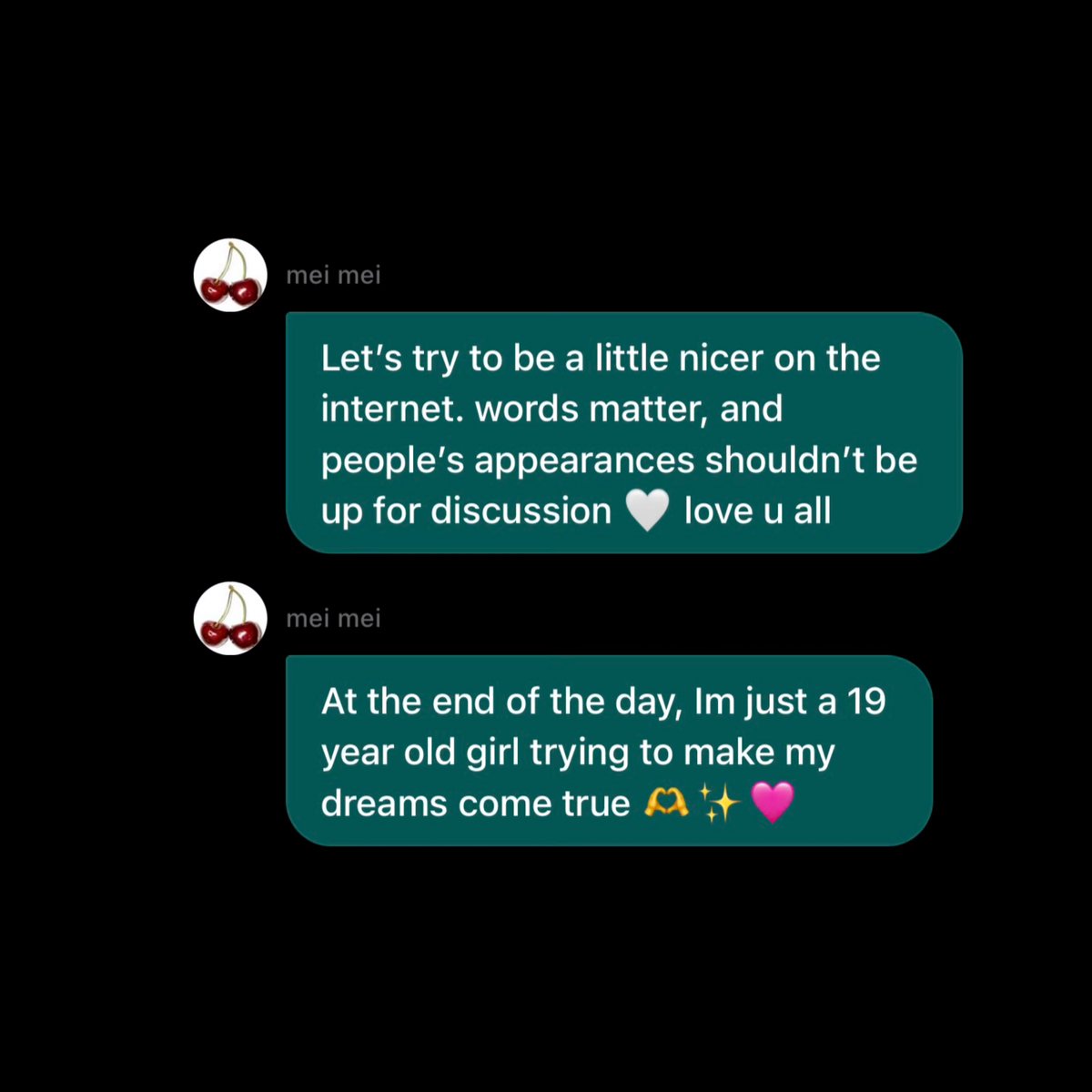 it’s honestly insane how people feel so comfortable picking apart a 19 year old girl’s appearance. like she said, she’s just trying to live her life and chase her dreams in public. megan is genuinely beautiful, inside and out, and it’s heartbreaking that she even has to hear this