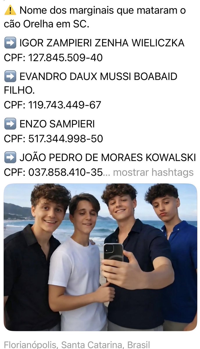 ThelmaDias10's tweet image. Os Pais podem comprar a Justiça , mas para sempre esses Pilantras Riquinhos vão ficar marcados como os Assassinos do Orelha!