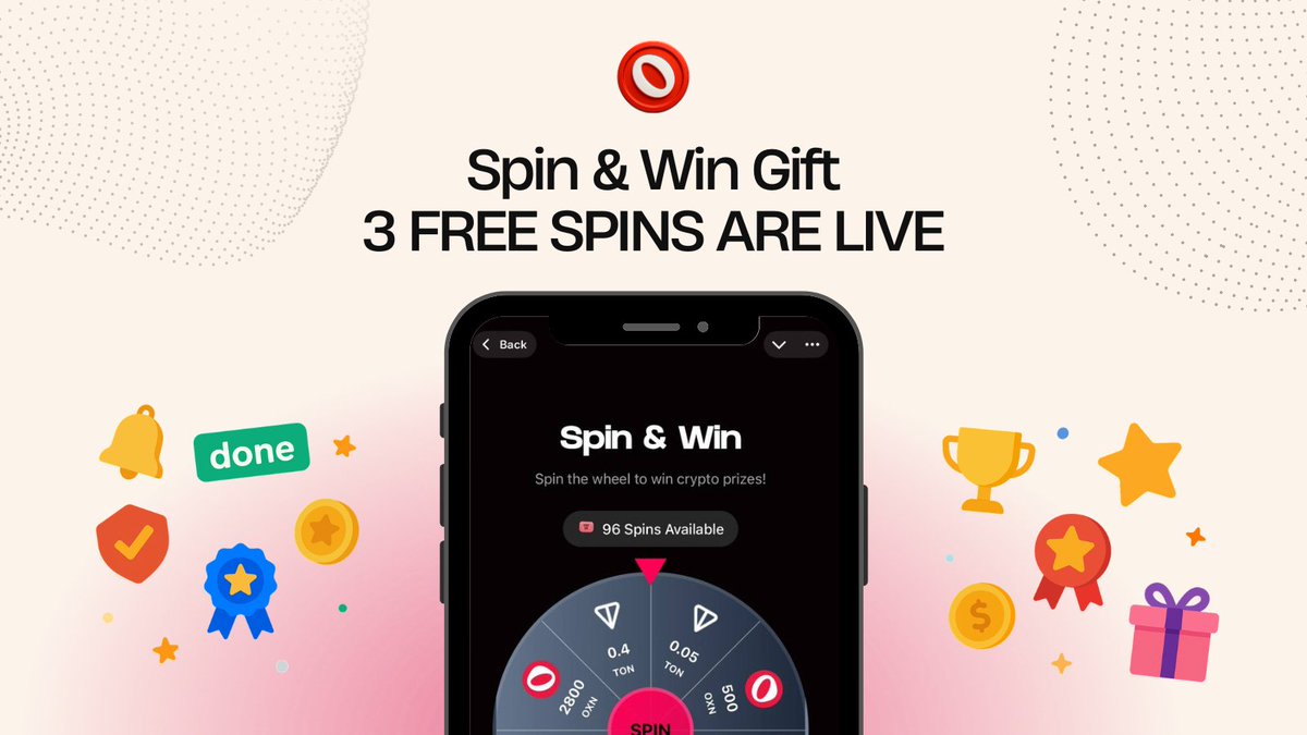 🎁 Spin &amp; Win Gift — 3 FREE SPINS ARE LIVE

🎰 A free 3-Spin ticket has been airdropped to all users — The Lucky Wheel is waiting… and your rewards are one spin away 👀

🔥 Win $OXN, TON, Stars and more now!

🎉 Don't miss out on your chance to enter the free lottery!

🏆 Claim