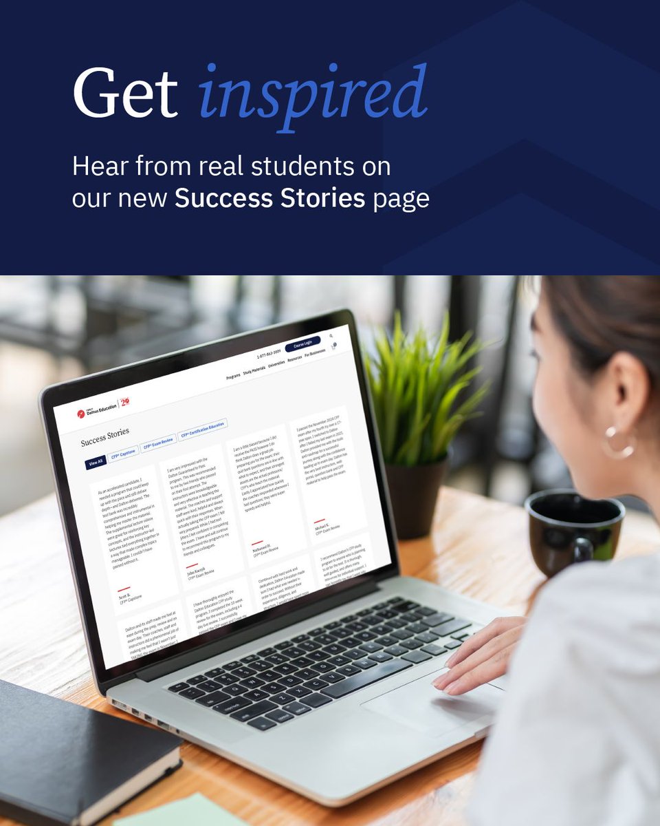 Real Dalton students. Real stories. Real success. 

Find your CFP® education inspiration or share your story with us on our new Success Stories page: bit.ly/4q73Ffr