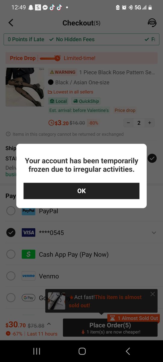 JCarterLA's tweet photo. @SHEIN_Official What's going on with my account?! This is the 2nd time this week I'm having problems. Customer service is POOR smh.. I'm a loyal customer and this is crazy https://t.co/roGleeBIop