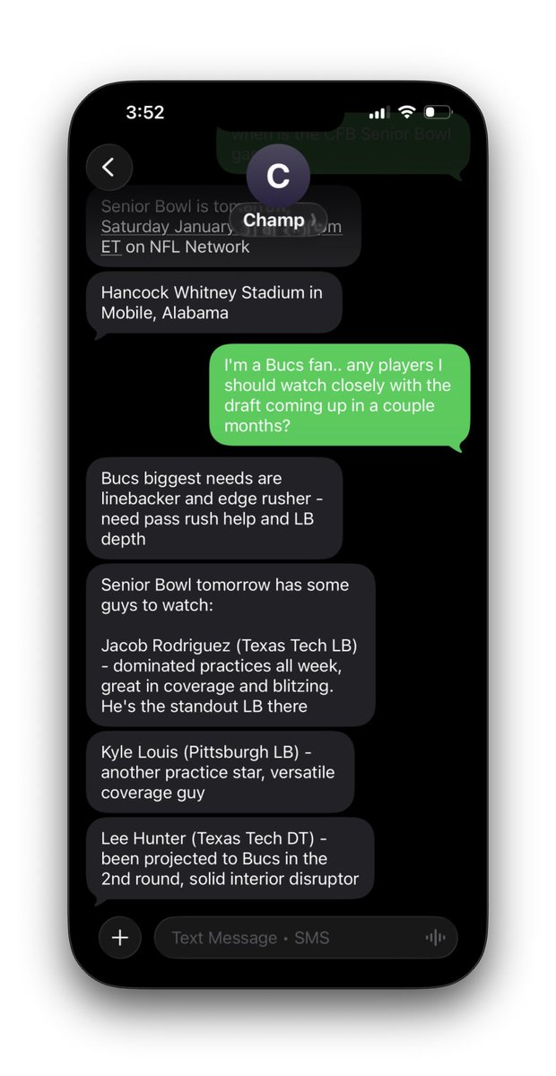 heyjayhuffman's tweet photo. y’all keep building your world-ending MoltBots and I’ll be over here with my text robot who just likes to talk ball https://t.co/G6vaRXGDyX