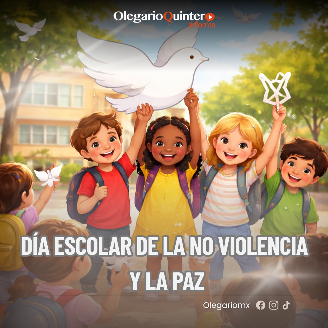 🕊️ Hoy 30 de enero se celebra el Día Escolar de la No Violencia y la Paz, un llamado a promover el respeto, el diálogo y la convivencia pacífica desde la educación.

#DíaDeLaPaz #NoViolencia #30DeEnero #educacion