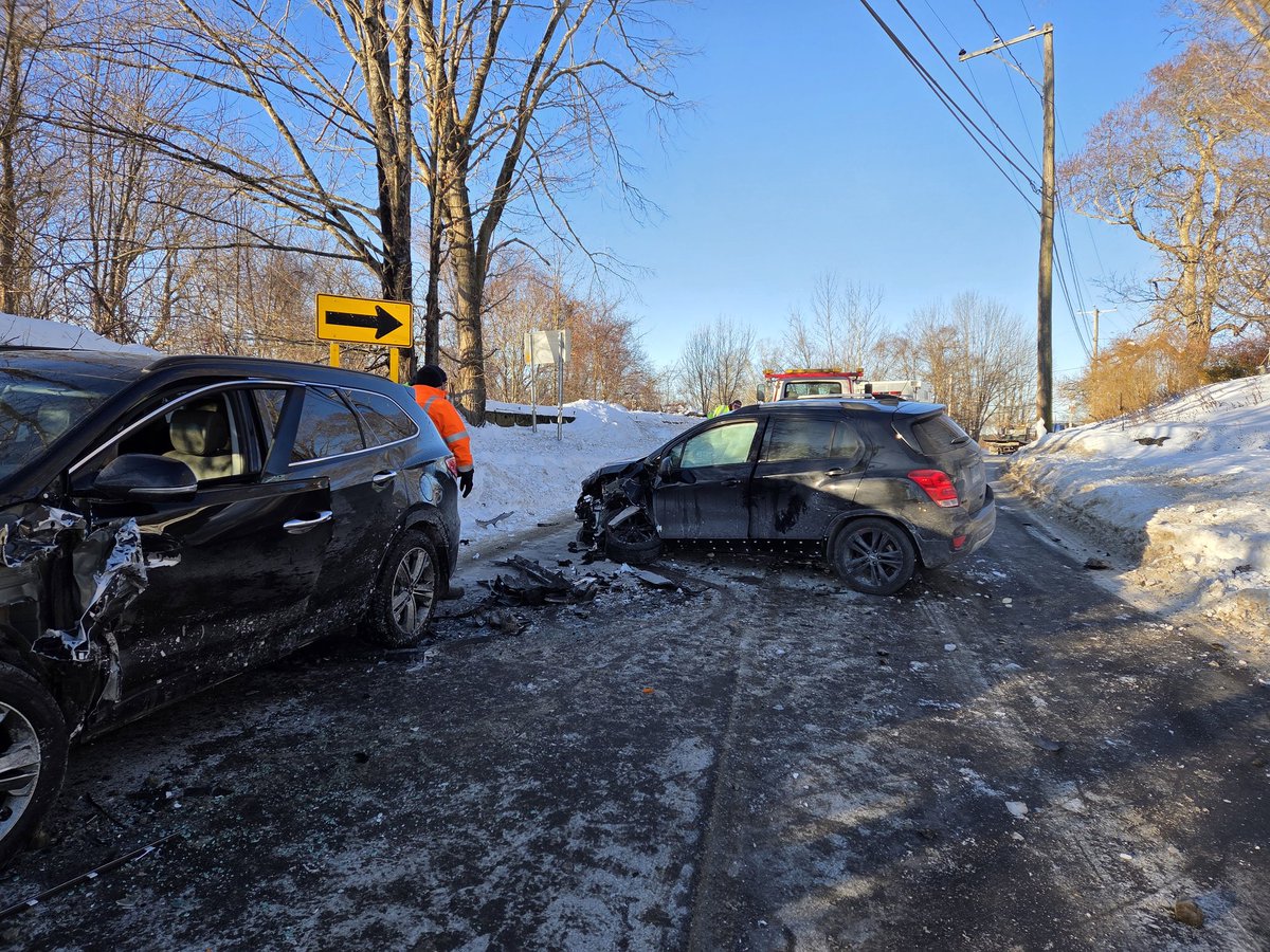 Two car MVA with entrapment this morning at 0739hrs.  One patient transported with minor injuries. The other refused treatment at the scene. The airbags and supplemental restraints in both vehicles saved the operators from further injuries.