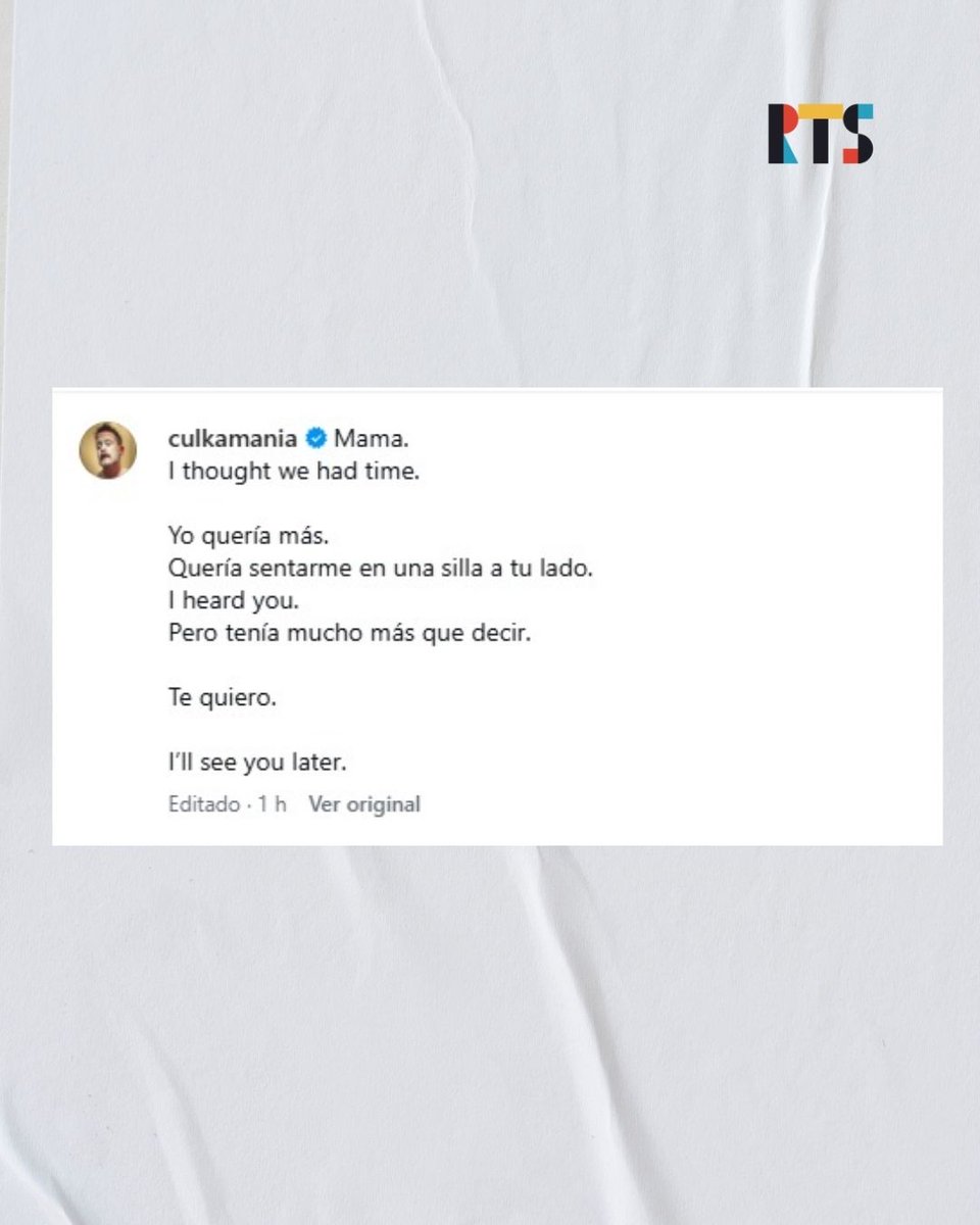 RTSmedios's tweet image. #Espectáculos  

Macaulay Culkin despidió a Catherine O’Hara con emotivo mensaje.

La actriz, recordada como la madre de Kevin en Mi Pobre Angelito, recibió un conmovedor homenaje del actor. Su publicación destacó la conexión simbólica y afectiva que compartieron en pantalla.…