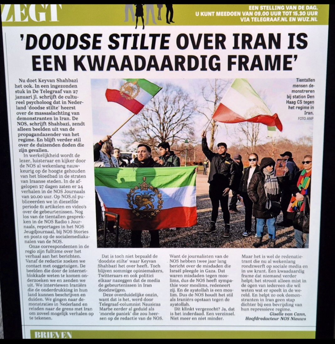 Over framing van de NOS. Hoofdredacteur van NOS Nieuws reageert in de Telegraaf vandaag. #zoishettoevalligooknogeenseenkeer