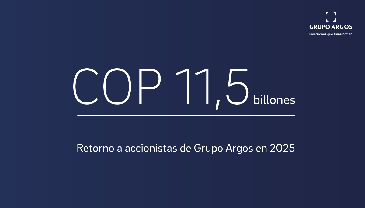 Grupo_Argos's tweet photo. En 2025, en Grupo Argos distribuimos más de COP 11,5 billones en retornos a nuestros accionistas, sumando dividendos, recompras y la entrega de títulos asociada al Proyecto de Escisión. https://t.co/YDfy58sXAF