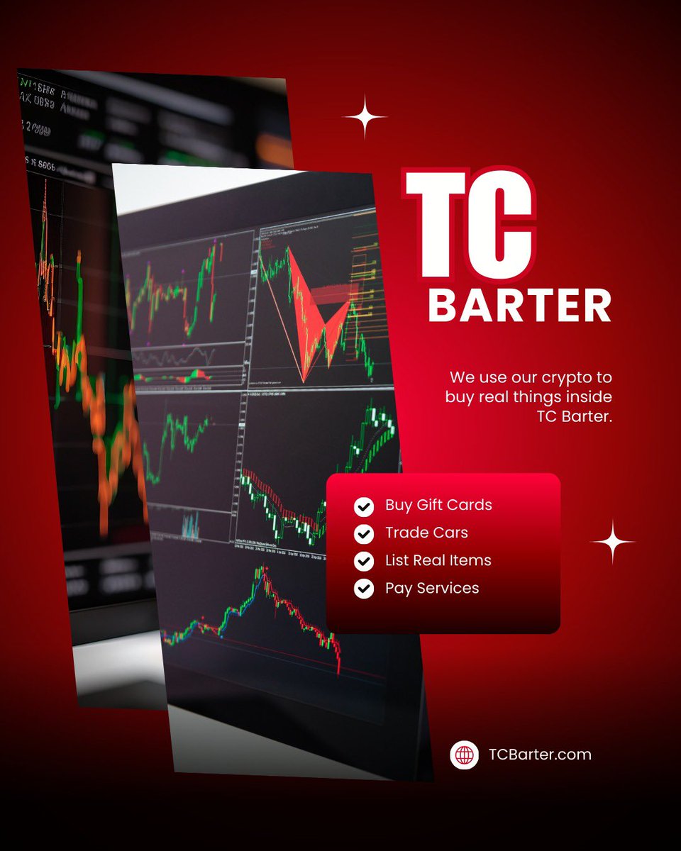 tc_barter's tweet photo. We use our crypto to buy real things inside TC Barter.
Gift cards. Cars. Real items. Real services.
All P2P, account to account.
🔗 https://t.co/1gZrAOHUhG

#TCBarter #CryptoUtility #P2P #GreenTeam #SpendCrypto https://t.co/SIftV8Xk9J