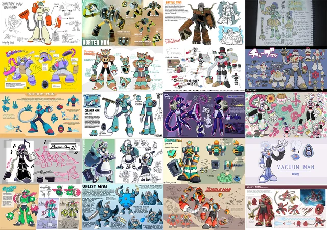 Cute2013Wings's tweet photo. After the first round, I wasn't eligible for the robot master contest, and I felt very sad when I didn't see my artwork... π #vtuber #Megaman #MegamanDo #cutewings #robotmastercontest #CAPCOM https://t.co/ArmIKGkP3d