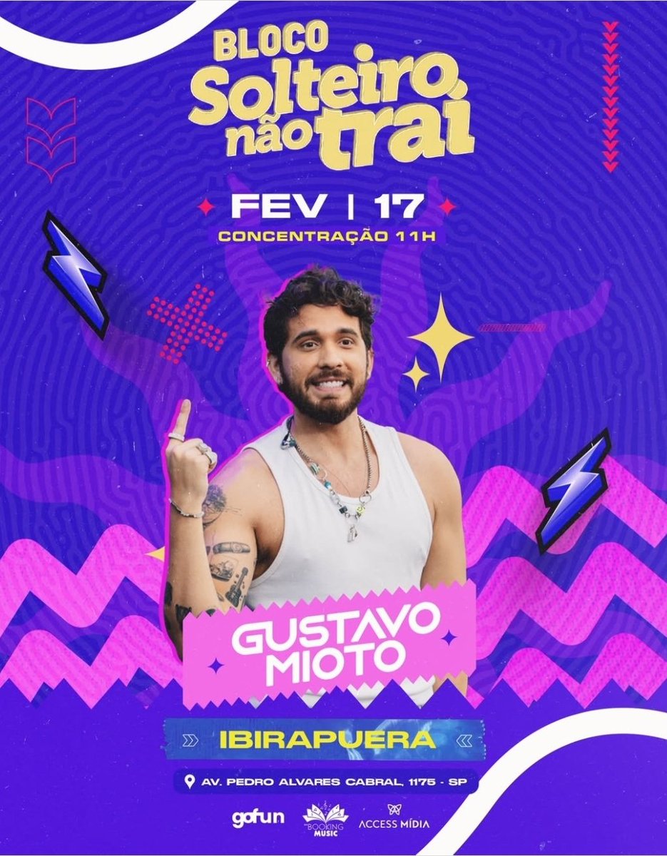 Uma pausa na sofrência de DNA pra avisa que vamos Flexionar a polpa ao som de <a href="/GustavoPMioto/">Gustavo Mioto 🆘</a> na terça de carnaval 🎉💃🕺💃🕺