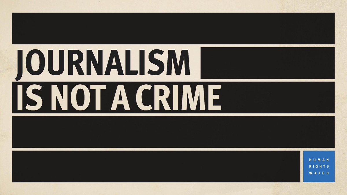 hrw's tweet image. Free speech and free expression, including media freedom, are universal human rights.