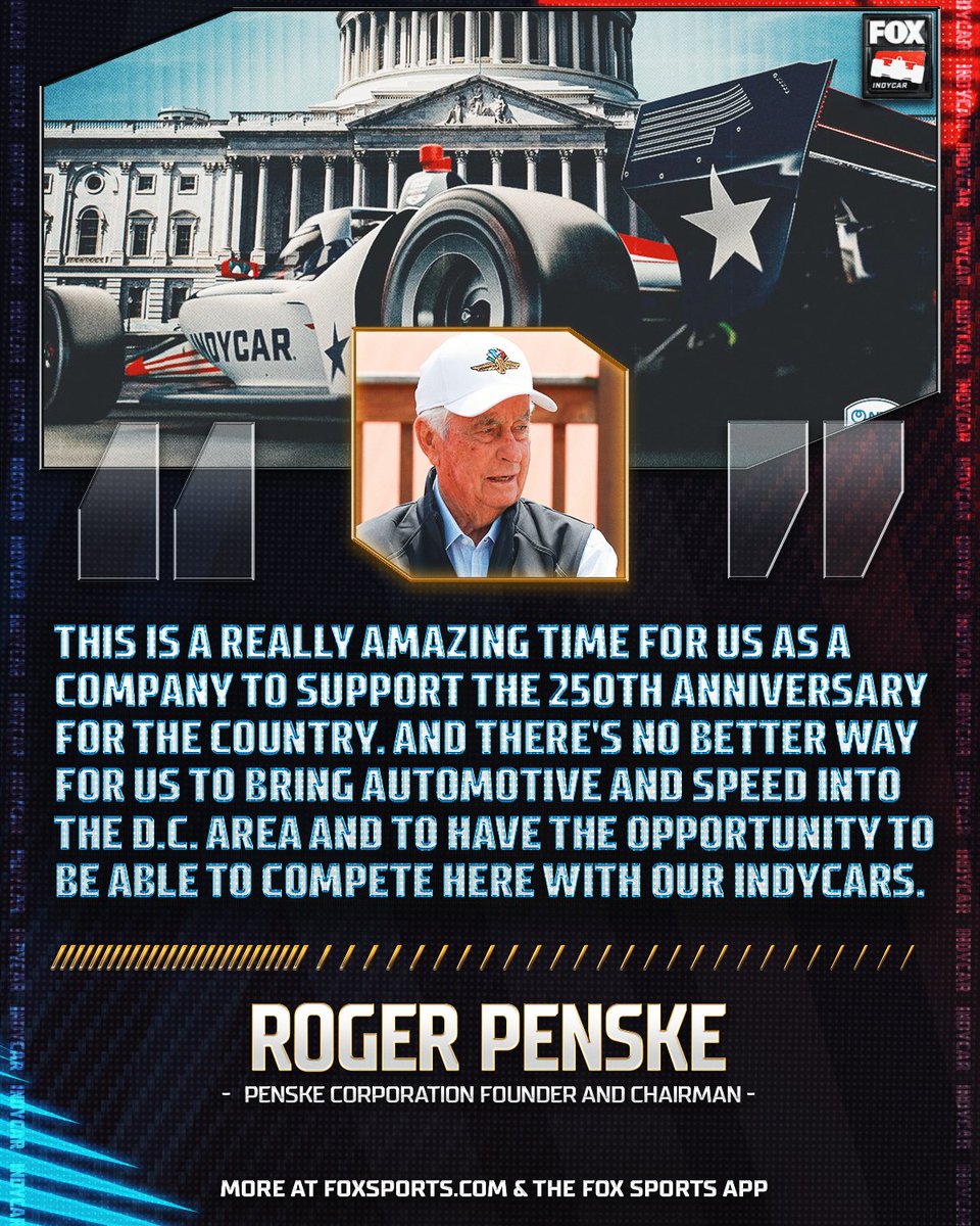IndyCarOnFOX's tweet image. Roger Penske on the INDYCAR Freedom 250 in Washington D.C.