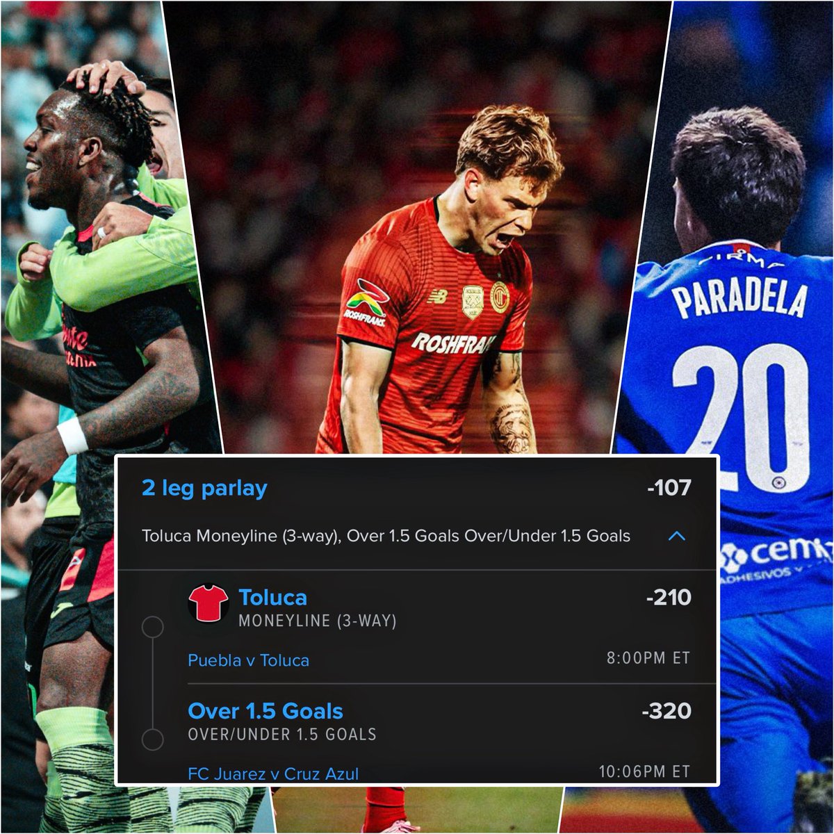 Fredofrr's tweet photo. Friday 🇲🇽 Liga MX

2 legs 🏦 Bankroll Builder -107
⭐️ Toluca to win 
⭐️ Juarez vs Cruz Azul over 1.5 goals

Let’s take a flight to Mexico for another BR. We have cashed back to back, this one should be nice and easy 🍀 https://t.co/e72IbAMsCS