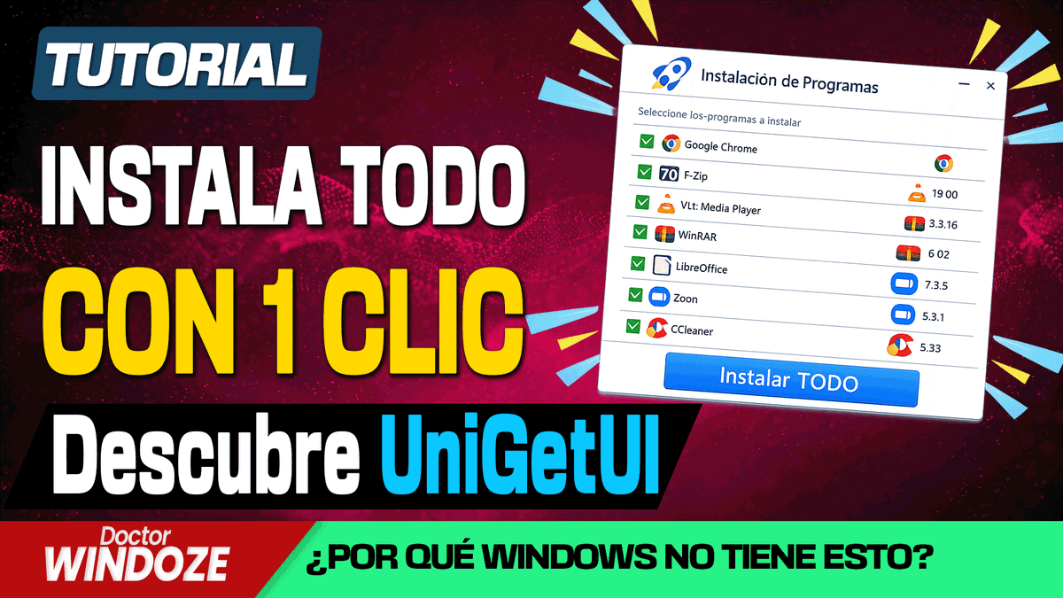 DrWindoze's tweet photo. UniGetUI: instala 50 programas en Windows con 1 solo clic. La herramienta SECRETA que debería traer Windows de fábrica.
https://t.co/UZ0CS45KS1 https://t.co/Te913DuOR3