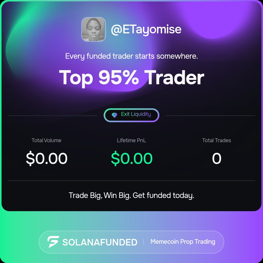 ETayomise's tweet photo. I’m outperforming others, how about you?

Check here → https://t.co/EcQCq3tYGW #Solana #Memecoins #Trading #Crypto https://t.co/CoqTUmRVKG