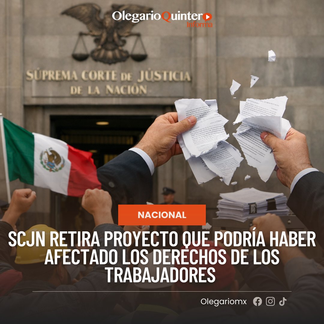 ⚖️🚫 La SCJN retira proyecto para modificar el Artículo 47 de la Ley Federal del Trabajo tras protestas laborales; la norma se mantiene sin cambios por ahora.

#SCJN #DerechosLaborales #Artículo47 #Protesta