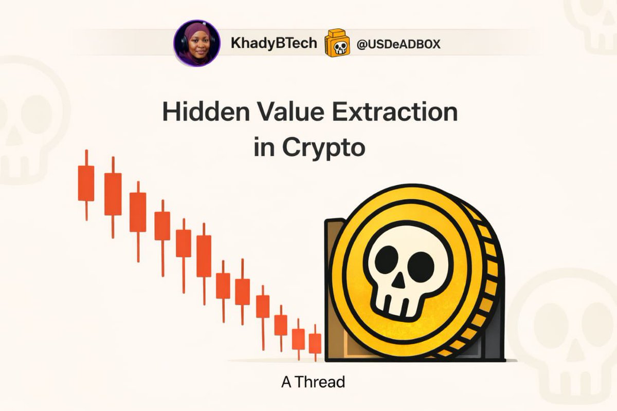 khadyBtech's tweet image. The Crypto-Industry hid the most visible fact for years now, and we lost generational wealth being ignorant to it.

While we stared at red candles and obsessively checked charts, the real money wasn't being made in trading.
It was being made off your money.