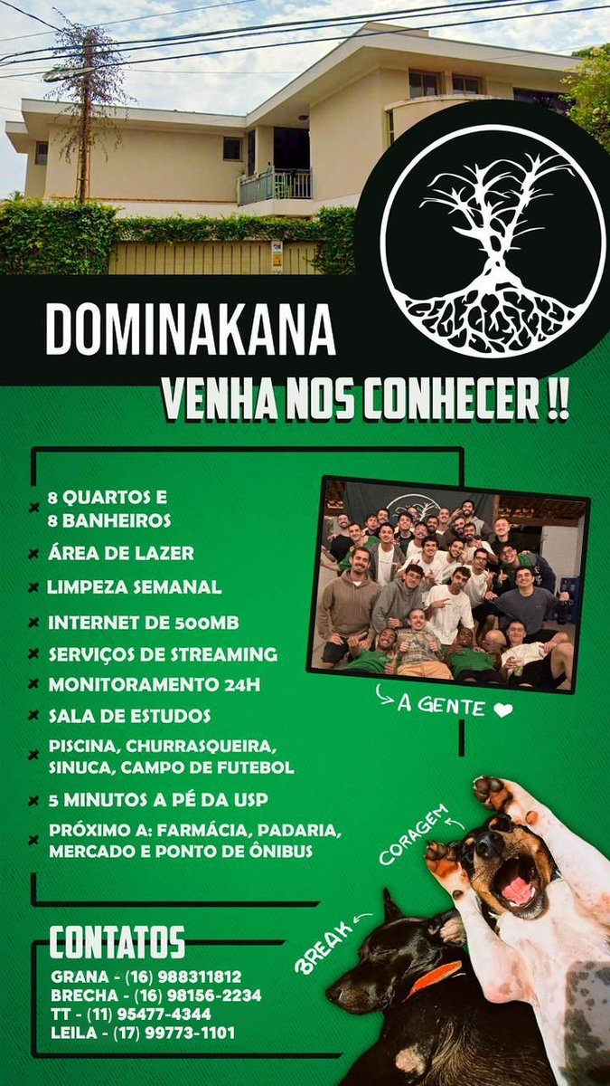 Passou na UFSCar ou na USP e tá procurando algum lugar para morar? A República DominaKana abre as portas para vocês nos conhecerem e passarem um tempo em casa sem compromisso!! 

 .
 .
 .
 .
 passei 
UFSCar 
USP 
São carlos  
caaso 
engenharia 
sisu 
Enem 
fuvest