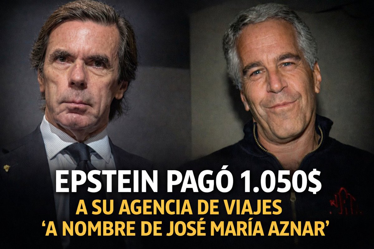 🚨 Y sigue saliendo information sobre Aznar en los archivos Epstein👇🏻

⭕️ Epstein pagó 1.050$ a su agencia de viajes “a nombre de José María Aznar” (17/10/2003).

▪️ En 2003 Aznar era presidente del Gobierno.
▪️ Esa empresa era usada habitualmente por Epstein para reservar vuelos