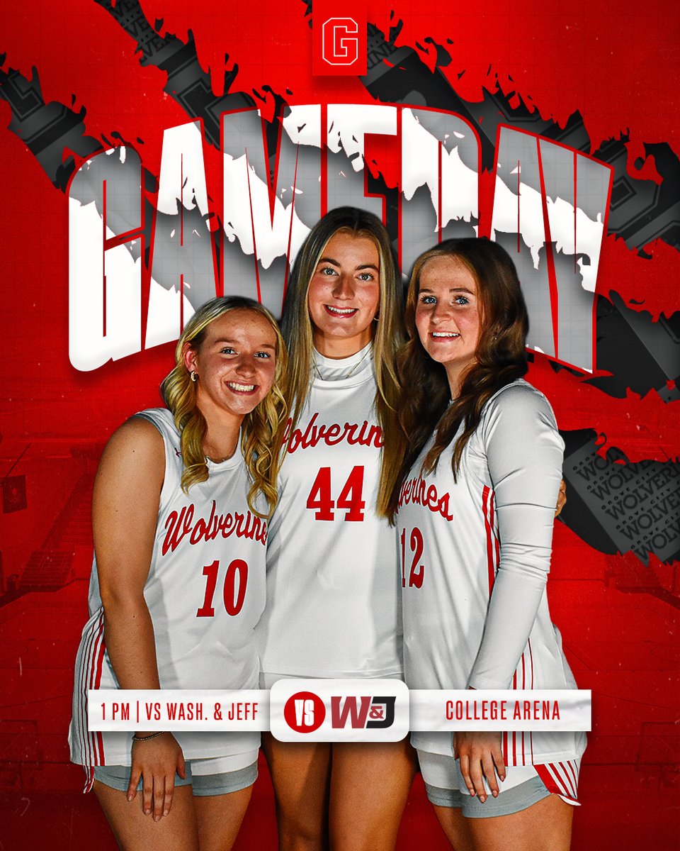 𝐆𝐀𝐌𝐄𝐃𝐀𝐘! 🏀

🆚 Wash. &amp; Jeff.
📍 College Arena
🕐 1 PM
📺 shorturl.at/JhKcz

#WolverinesTogether | <a href="/GCC_WBB/">Grove City College Women's Basketball</a>