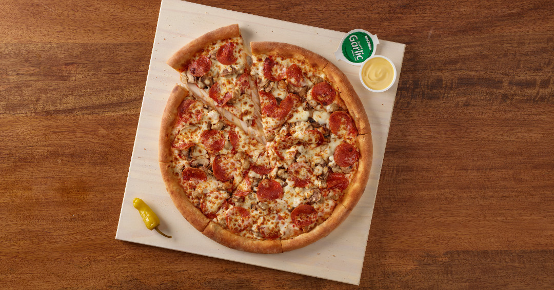 Your go-to toppings + a Large pizza = $10.99 🤯🍕 Better ingredients never tasted this affordable 🧀🍅🔥👏