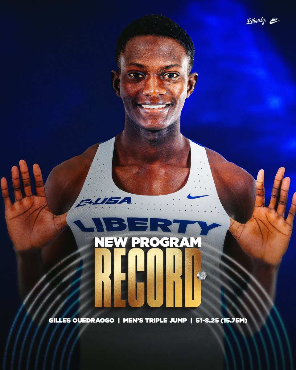 Liberty_XCTF's tweet image. 2⃣ meets, 2⃣ victories, 2⃣ program records

Gilles Ouedraogo wins the men's triple jump with a leap of 51-8.25 (15.75m), improving upon his program record of 51-7.75 (15.74m) from last week's Liberty Open!